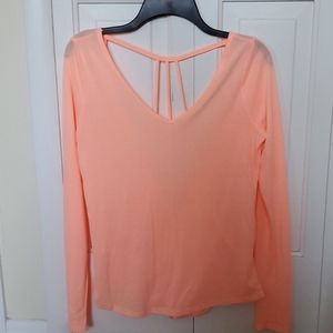 Bright Peach Open-Back Shirt